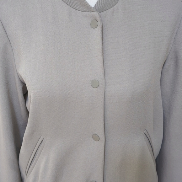 Artizia Wilfred Gray Poussin Snap Button Bomber Jacket Size Small - Picture 6 of 11